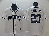 Padres 23 Fernando Tatis Jr. White Cool Base Jerseys,baseball caps,new era cap wholesale,wholesale hats